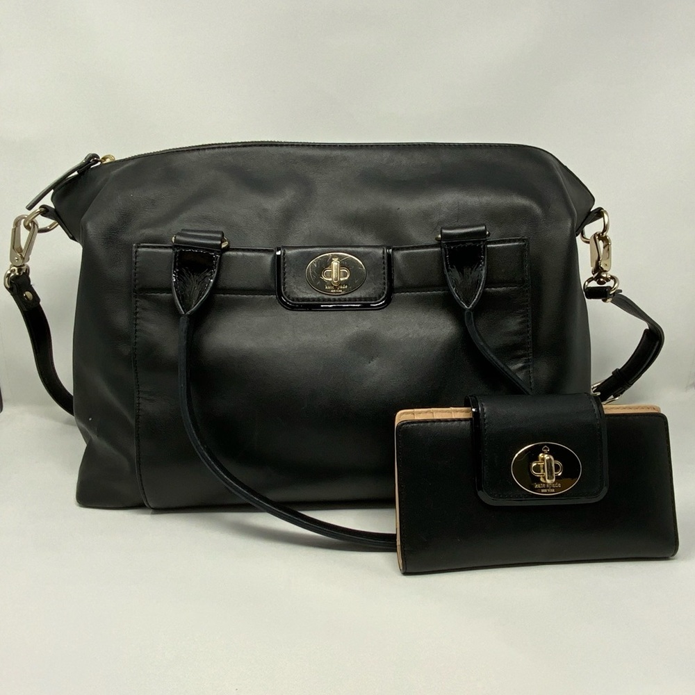Kate Spade Hampton Road Tote and Wallet Black Set